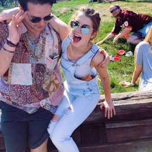 Hollister distressed overalls